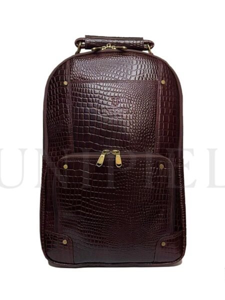 MHU16022135 Mochila de Cuero Vacuno Moro Cocodrilo