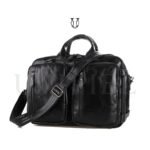 MNU07822001 Maletín mochila de cuero res Negro 1