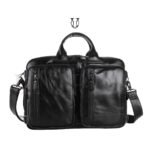 MNU07822001 Maletín mochila de cuero res Negro 2