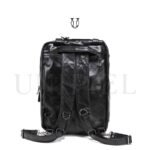 MNU07822001 Maletín mochila de cuero res Negro 4