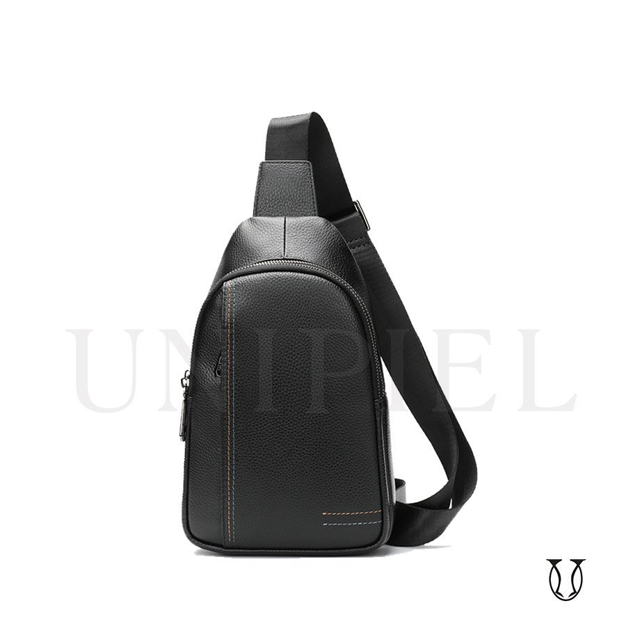 MHD13122001 Mochila Canguro de cuero vacuno Negro