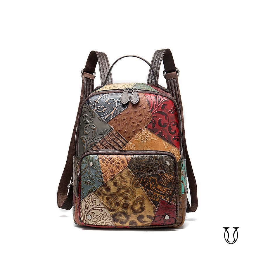 MHU 05022088 Mochila de cuero vacuno colores variados