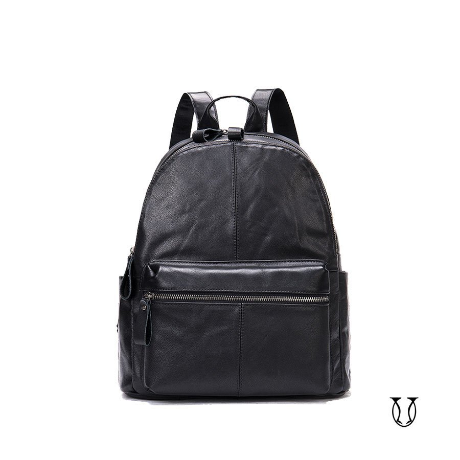MHU 03722001 Mochila de cuero vacuno Negro