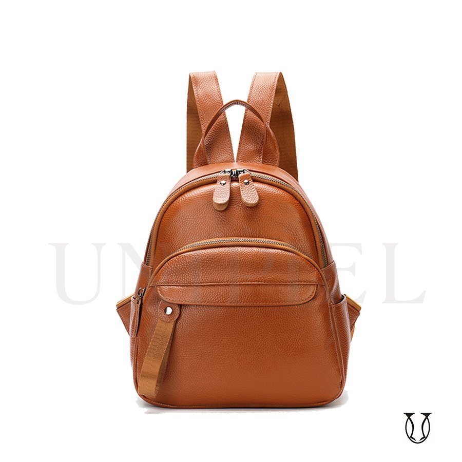 MHU10222060 Mochila de cuero vacuno Caramelo