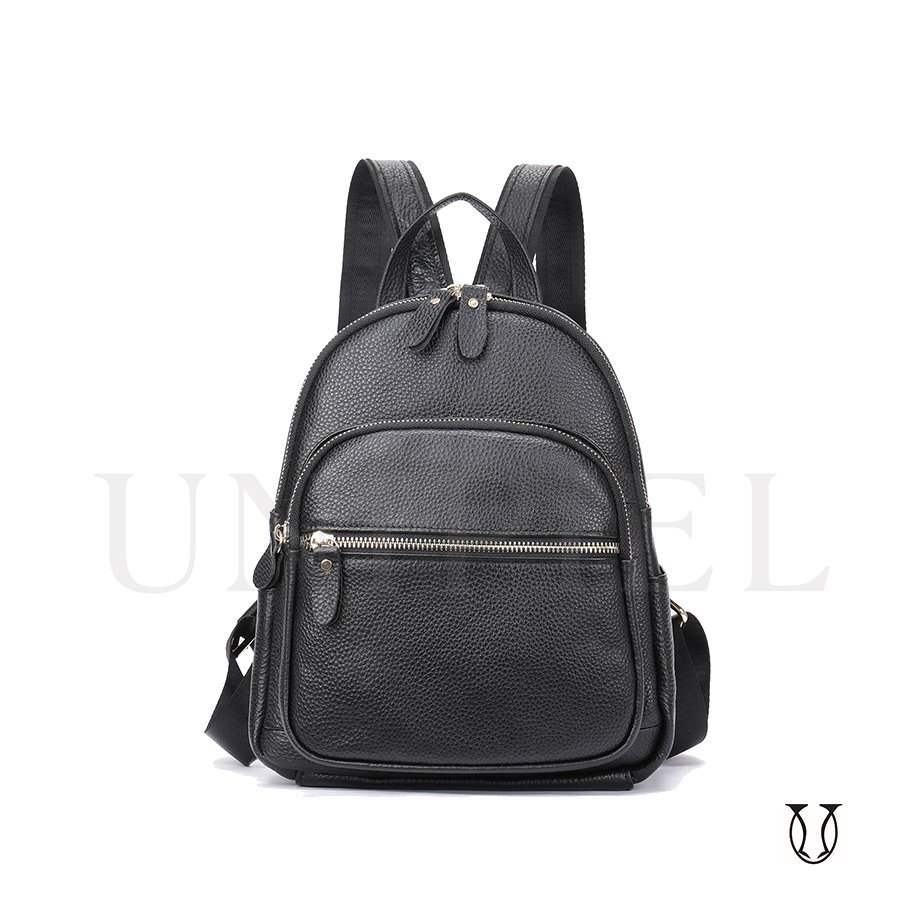 MHU 10322001 Mochila de cuero vacuno Negro