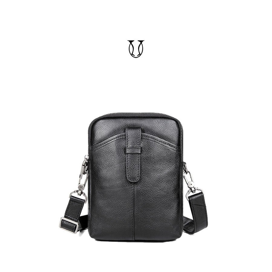 MRU05922001 Morral de cuero vacuno Negro