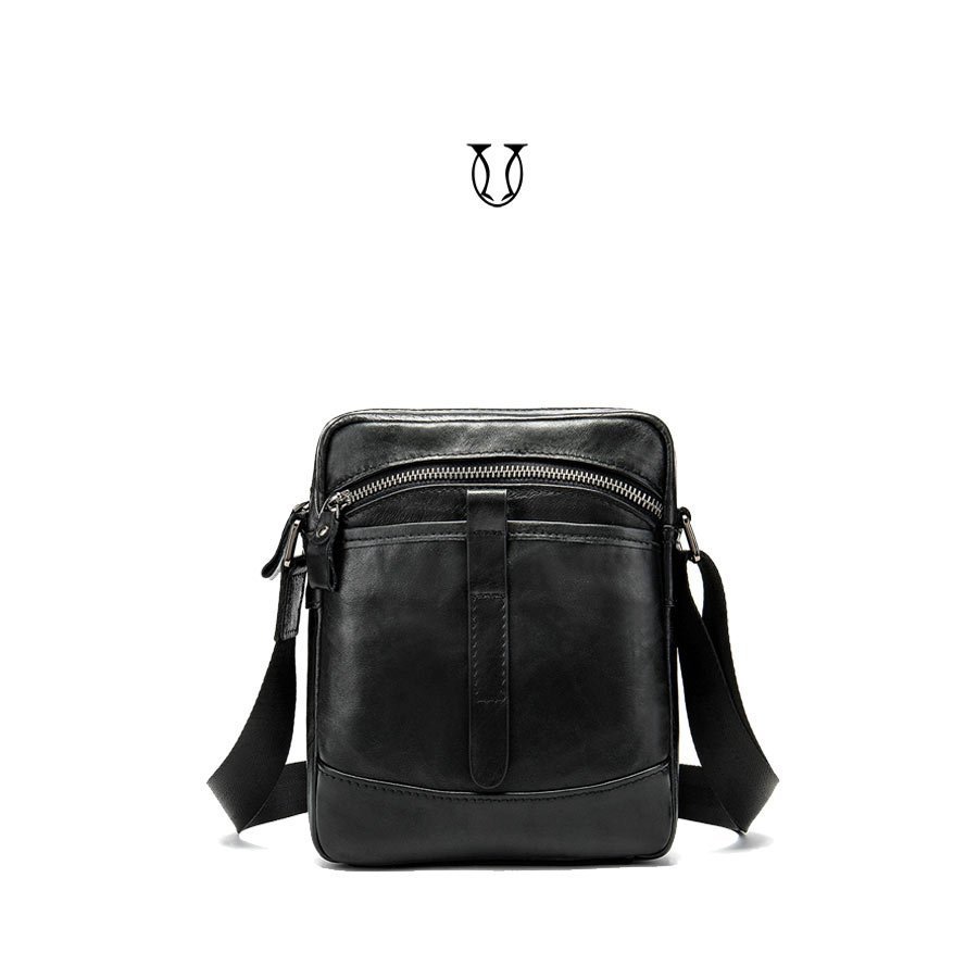 MRU06222001 Morral de cuero vacuno Negro