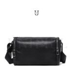CRD17822001 Morral de cuero vacuno negro 1