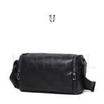CRD17822001 Morral de cuero vacuno negro 3