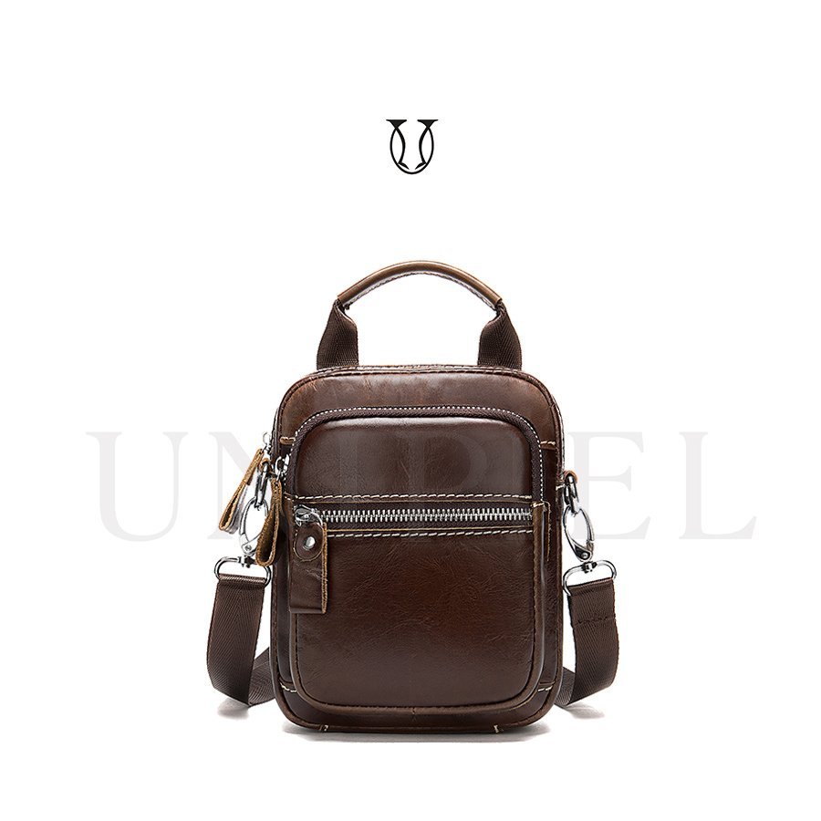 MRU00522003 Morral de cuero vacuno Marron