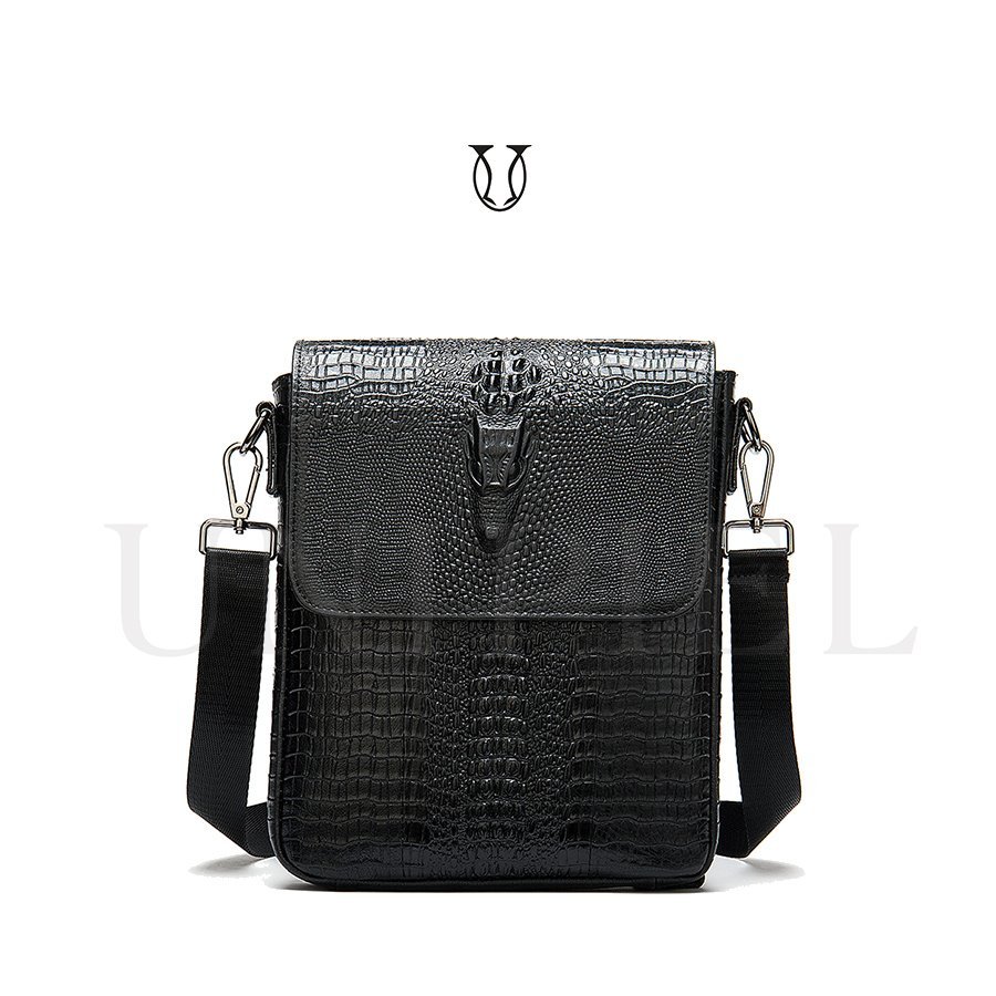 MRU07922001 Morral de cuero vacuno Negro