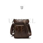 MRU01122137 Morral de cuero vacuno Café 1