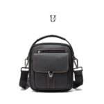 MRU04622001 Morral de cuero vacuno negro 1