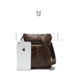 MRU01122137 Morral de cuero vacuno Café 7