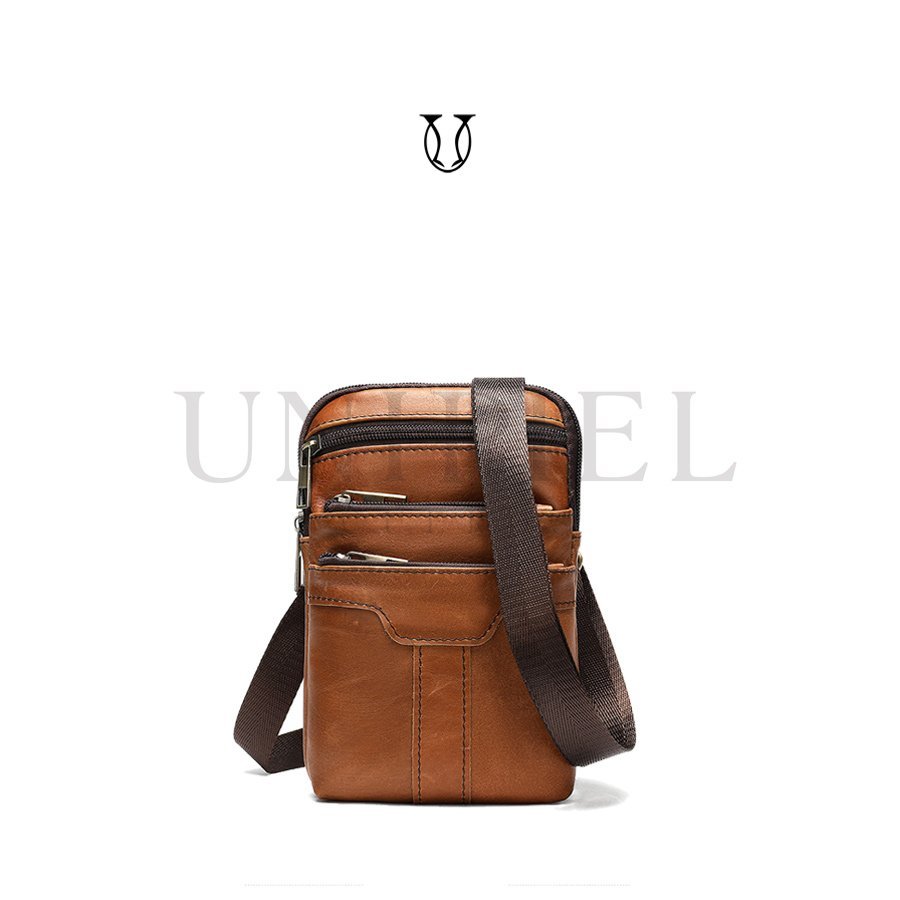 MRU00822003 Morral de cuero vacuno natural