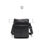 MRU01122001 Morral de cuero vacuno negro 1