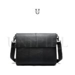 MRU14622001 Morral de Cuero Vacuno Negro 1
