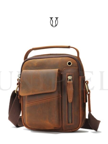 MRU14722002 Morral de Cuero Vacuno Moro