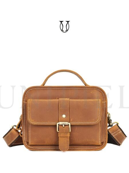 MRU15922032 Maletín Morral de Cuero Res Natural Jaspeado