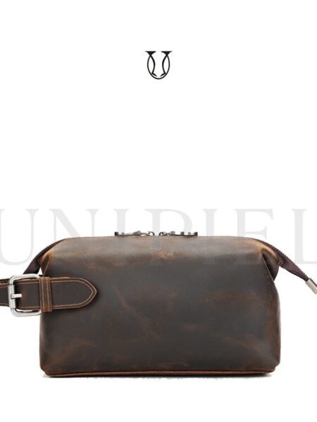 NEC03922025 Neceser de Cuero Vacuno color Marrón Jaspeado