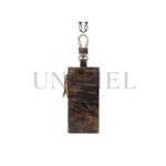 PDU01222025 Porta llave de cuero vacuno color marrón jaspeado 3