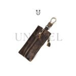 PDU01222025 Porta llave de cuero vacuno color marrón jaspeado 4