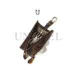 PDU01222025 Porta llave de cuero vacuno color marrón jaspeado 2