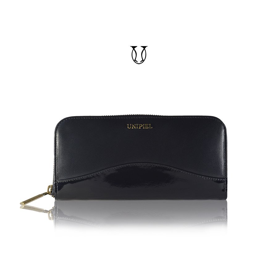 BID-6-2 Billetera de cuero vacuno Negro