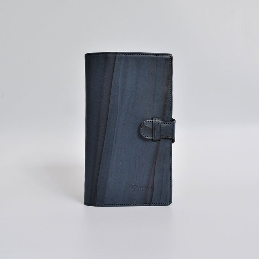 BIC05922034 Billetera de saco cuero guante res color azul