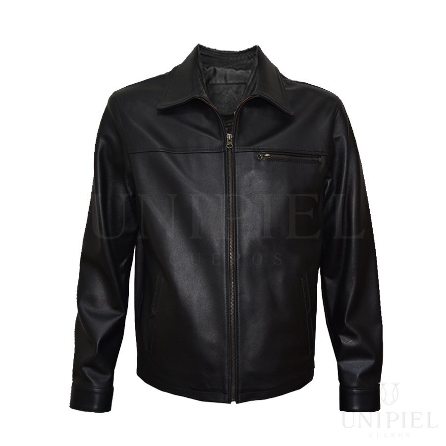 Camisaco md c/cierre cuero guante ovino CSC004/ Negro