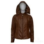 Casaca md capucha cuero guante ovino CSD011/ Caramelo 3