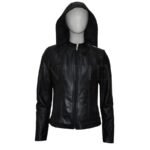Casaca md capucha cuero guante ovino CSD011/ Negro 3