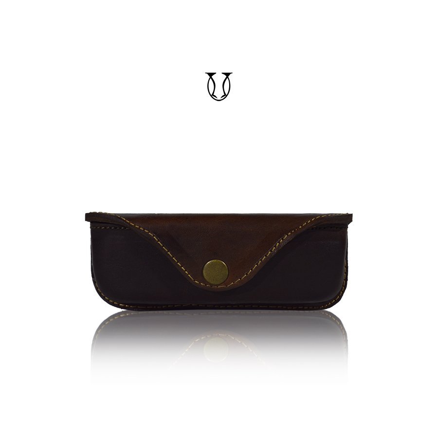 PLC00131003 Portalente para correa cuero vacuno color marron