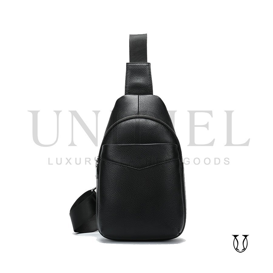 MHU04722001 Mochila canguro de cuero vacuno negro