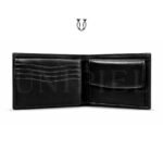 BIC00623001 Billetera cuero Md. con sencillera luxury color negro 2