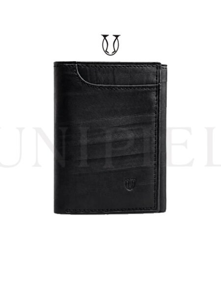 BIC03822001 Billetera 3 cuerpos Md. bisonte c/divisiones color negro
