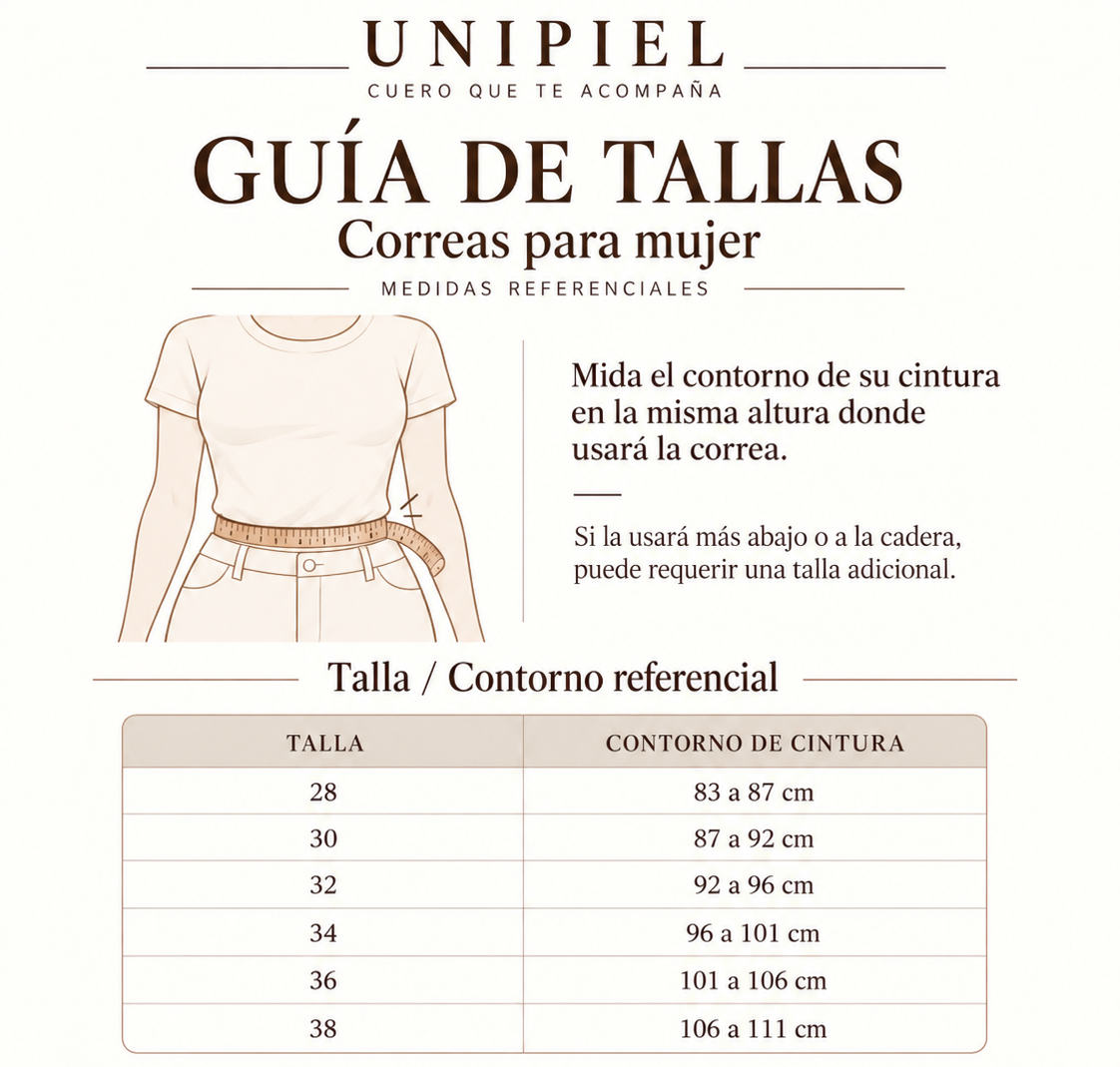 Guía de tallas — Correas Mujer